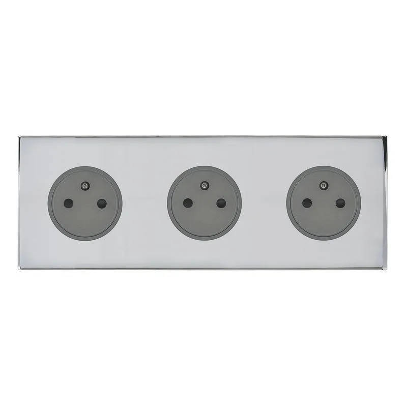 Art d'Arnould univers Epure triple prise de courant 2P+T 16A 250V acier miroir (67633)